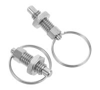 Housoutil Stainless Steel Precision Indexing Plunger Pin Silver Non-locking Spring Pull Ring for Fitness Equipment Replacements Applications