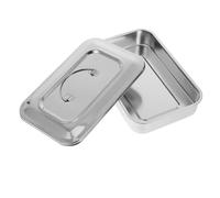 Housoutil Stainless Steel Sterilisation Tray with Lid Square Instrument Box Rustproof Wear Resistant for Medical and Cosmetic Applications