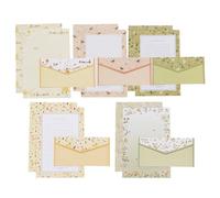 Housoutil Stationery Paper and Envelope Set 45Pcs 5 Packs Decorative Floral Letter Kit for Encouragement Notes and Thank You Cards Random Color