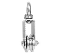 Housoutil Steel Bearing Pulley U-shaped Practical Pulley Wheel with Safe Application for Manual Hoist Lifting and Material Handling in Industrial Use