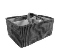 Housoutil Storage Bin Nursery Storage Basket Rectangular Corduroy with Handle and Removable Dividers Modern Minimalist with Stable Structure for Closet Organization and Travel
