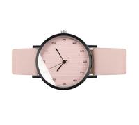 Housoutil Stylish Women S Quartz Wrist Watch with Lightweight Leather Strap Simple Wood Grain Dial Comfortable Breathable Design Accurate Timekeeping Versatile for Casual and Formal Wear