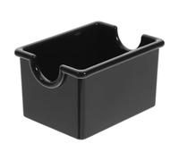 Housoutil Tea Bag Holder Plastic Storage Box for Coffee Sugar Packets, Small Desktop Organizer Box for Home and Office, Black Single Compartment Tea Bag Case