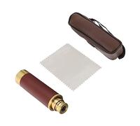 Housoutil Telescope and Leather Case with Bak4 Prisms Lightweight Copper Monocular Telescope Retro Pirate 25x30 Vintage Pocket-sized with Graphics for Camping and Hunting