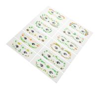 Housoutil Temporary Tattoos Shamrock Pattern St Patricks Day 12 Sheets Face Stickers in Green, Comfortable Paper and Pvc Material with Unique Irish Festival Party Look for Dances and