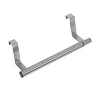 Housoutil The Door Tea Towel Holder Stainless Steel No Drilling Installation Punch Free Design Telescopic Kitchen Towel Storage Rack for Convenient Rag Storage