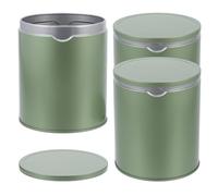 Housoutil Tinplate Tea Canisters with Smooth with Lid 3pcs for Loose Tea Storage Or Party Use