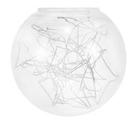 Housoutil Transparent Round Glass Lamp Shade Cover with Curved Wire Design Aluminum Frame Suitable for Pendant Light Fixtures Stylish Modern Replacement Globe Lampshade