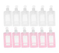 Housoutil Travel Squeeze Pouch Set 20Pcs 90Ml Leak-Proof Shampoo and Lotion Packets for Portable Toiletries and Daily Travel Use with Pink and White Colours