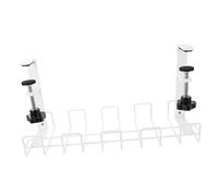 Housoutil Under Desk Tray Cable Management Organizer White Small Space-saving Wire Rack No-tool Installation Desk Cord Holder for Tidy Wire Storage and Safety