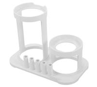 Housoutil Universal Water Dental Flosser Organizer Stand with Anti-Slip Construction and Quick Access, White Plastic Countertop Holder Suitable for Bathroom and Shower Use