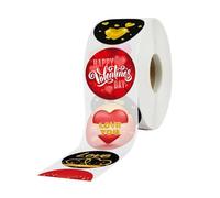 Housoutil Valentine’S Day Seal Stickers 500Pcs Roll I Love You Envelope Adhesive Labels Holiday Present Decals for Wrapping and Crafting