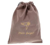 Housoutil Velvet Drawstring Hair Dryer Bag 23x30cm Light Grey Hair Blower Storage Organizer Pouch Travel Hairdryer Case for Bathroom and Hotel Use