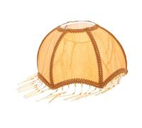 Housoutil Vintage Fabric Lampshade with Tassels, Delicate Scalloped Bell Lamp Shade, 20cm Bottom Diameter, Retro Replacement for Table and Floor Lamps, Victorian Style Light Cover