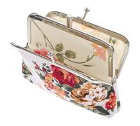 Housoutil Vintage Floral Canvas Coin Pouch for Women, Compact Multi-Functional Change Purse with Classic Retro Style, for Handbag Storage and Organising Coins Or Lipsticks