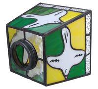 Housoutil Vintage French Stained Glass Lamp Shade 42mm Aperture Colorful Bird Pattern Pendant Light Cover Decorative Floor and Table Lamp Glass Bulb Cage for Living Room Bathroom