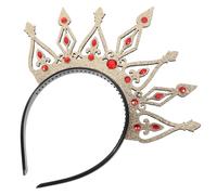 Housoutil Vintage Rhinestone Crown Headband for Women Featuring Secure Placement and Comfortable Fit, Bride Hairband for Dance Event and Party, Stylish Crown Hair Accessories in Golden