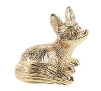 Housoutil Vintage Style Brass Fox Drawer Handles with Mounting Screws, Resistant to Wear and Suitable for Kitchens and Home Decor, Artistic Retro Animal Themed Cabinet Hardware