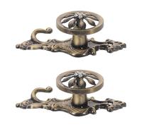 Housoutil Vintage Sunflower Zinc Alloy Curtain Hooks 1 Pair Wall-Mounted Drapery Holdbacks with Screws for Living Room and Bedroom Window Curtains