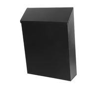 Housoutil Wall Mount Mailbox with Lock, Iron Material, Black Finish, Collect Letters and Suggestions, Simple Elegant Country Style Design, Suitable for House Exterior Wall Mount