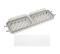 Housoutil Wall Mounted Adhesive Soap Dish Holder for Bathroom and Hotel Use, Pp Material Cloud Shape with 2-grid Double Grate Design and Hanging Hooks, Easy to Install and Move Soap Draining