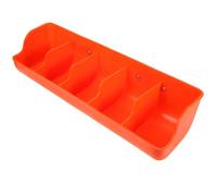 Housoutil Wall-Mounted Pig Feeder 5 Compartments, Orange Red Multi-Slot Feeding Trough for Piglets, Automatic Sow Pen Feed Container Suitable for Farm Livestock