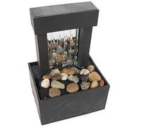 Housoutil Water Fountain Indoor Tabletop Waterfall Decoration for Office and Home Desk Stress Relief