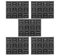 Housoutil Waterproof Reusable Coffee Syrup Labels, Black Writable Stickers for Glass Bottles, 36pcs Per Set, 5 Sets Kitchen Pantry Canister Labels for Coffee Classification and Syrup