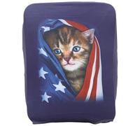 Housoutil Wear Resistant Polyester Suitcase Cover with Foldable Design, Practical Luggage Protective Cover Featuring Lovely Cartoon Patterns, for Travel Use by Boys and Girls and Adults