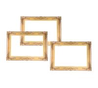 Housoutil Wedding Photography Paper Picture Frame Props Set 3pcs Lightweight Golden Photo Booth Frames for Taking Memorable Moments with Family and Friends