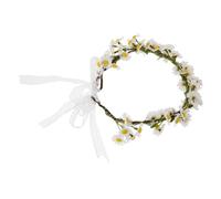 Housoutil White Daisy Floral Headband with Realistic Daisy Details, Boho Style Cloth Flower Crown Hair Accessory for Women, Versatile Usage Suitable for Photography Sessions and Parties