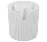 Housoutil White Pp Makeup Vanity Organizer with Compartment Structure and Big Opening Design, Convenient to Take and Store Cosmetics and Pens, Makeup Brush Holder for Women