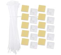 Housoutil White Self Adhesive Cable Tie Holders with Anti-Aging Pe Material and Flexible Use, Creative Design Wire Tie Base Mounts for Multi-Purpose Fastening and Organising Cables