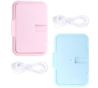 Housoutil Wipe Design with 2pcs and Capacity USB Warmer Large Portable Soothing Features, Abs Material Wet Tissue Heater for Lightweight with Cables Included Diaper Changing and Home Use