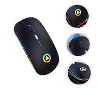 Housoutil Wireless Mouse Rgb Seven Breathing Light Mute Clicking Luminescent Design for Office Use Dpi Mouse