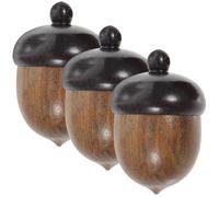 Housoutil Wood Acorn Necklace Pendants 3Pcs Delicate Nut Design Charms for DIY Jewelry and Beading Crafting Supplies in Ebony and Green Sandalwood