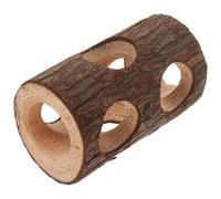 Housoutil Wood Hamster Tunnel Small Animal Hideout Secure Private Space and Tree Hollow Design, Wooden Pet Tunnel Enhancing Home Decor for Gerbils and Small Animals