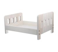 Housoutil Wooden Baby Bed Mini White Photo Prop for Newborn Photo Shoot Baby Shower Retro Design Decorative Photography Props