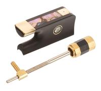 Housoutil Wooden Cello Bow Frog Replacement with Screw Kit, Easy to Use Metal and Copper Parts Close the String, for Cello Bow Repair and Maintenance