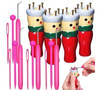 Housoutil Wooden Knitting Doll Needles Kit Simple Operation for Beginners 4 Pcs Random Color Easy to Use Doll Making Tool Set for DIY Weaving Projects and Creative Crafting