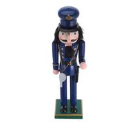 Housoutil Wooden Nutcracker Soldier Ornament 36cm Christmas Festive Decoration with Navy Policeman Design for Desks and Home Centrepiece