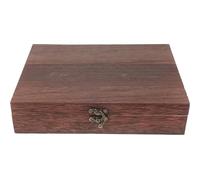 Housoutil Wooden Storage Box with Lock Flip Hinged Lid Rustic Jewellery Storage Container for Keepsakes Trinkets and Display Brown 10.24 X 7.87 X 2.17 in