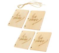 Housoutil Wooden Vow Books 2 Sets DIY Kraft Paper Wedding Vow Notebooks for Bride and Groom, Sturdy Handmade Wedding Guestbook for Engagement and Couples