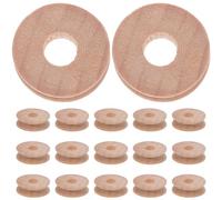Housoutil Wooden Wheels 50Pcs Round Pulley Design Unfinished Material for DIY Hobby Projects and Making Indoor Use 20Mm X 6Mm Size