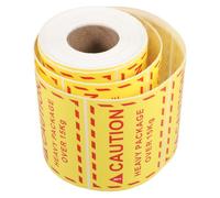 Housoutil Yellow Copper Plate Handling Caution Stickers with High Adhesion and Easy Identification for Logistics and Ecommerce Heavy Package Warning Labels