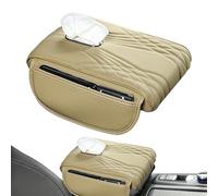 Housse D'Accoudoir Voiture Universelle - Central Coussin De Console | Protection Accoudoir Auto | Tapis En Cuir PU Avec Mousse À Mémoire De Forme Pour Un Confort De Conduite Optimal Et Poche De Range