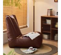 Housse de canapé en Cuir PU for garçon Paresseux (sans Remplissage) Meubles de Salon en Cuir PU Lavable en Microfibre for Adulte, Pouf for Adulte et Adolescent(Brown,Cover)