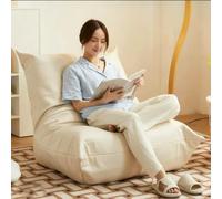 Housse de Pouf en Similicuir (sans Rembourrage) Chaise Longue Souple, imperméable, inclinable, canapé-lit, Repose-Pieds Ottoman, for Salon, Balcon, dortoir et terrasse(White Sofa Cover)