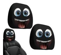 Housse De Repose-Tête Voiture 2 Pieces - Décorations Auto Avec Yeux Exorbités | Protection Appui-Tête Élastique Universelle Pour, Conducteur Passager Accessoires Intérieur Véhicule Halloween