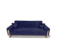 Houston 3-Seater Sofa Bed with Storage - Foam Cushion Click - Sofa with 2 Cushions (Blue) Interior Emporium Ltd Blue One Size